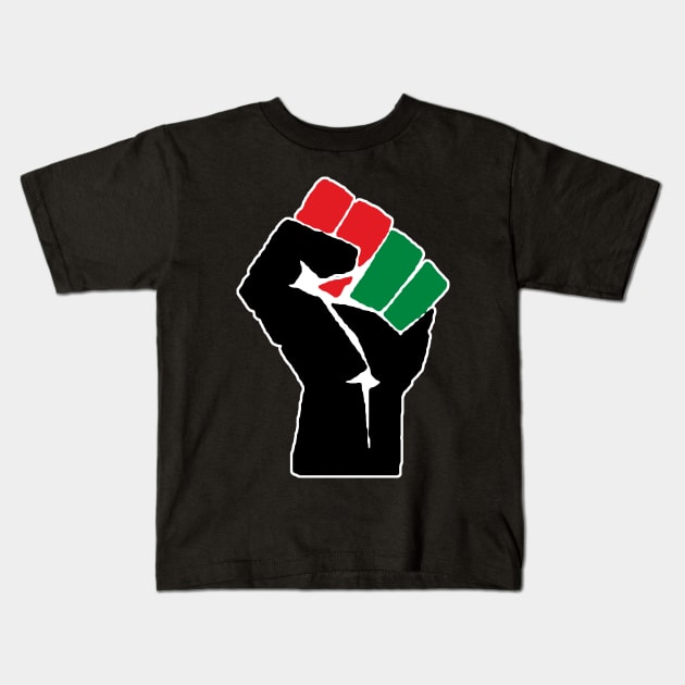 Mizzou Black Power Fist Kids T-Shirt by philliopublius